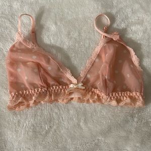 pink & white polka dotted bralette